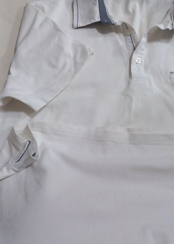 Beyaz Yakalı Beyaz Erkek Polo Tişört - Görsel 2