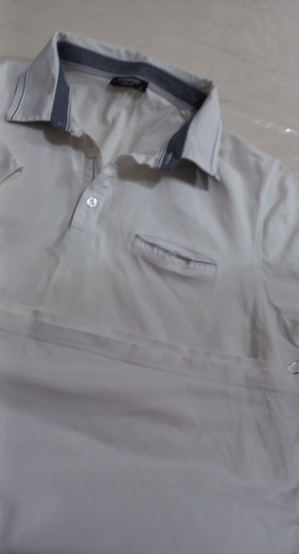 Beyaz Yakalı Beyaz Erkek Polo Tişört - Görsel 3