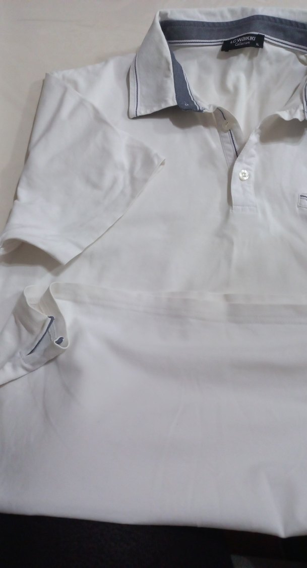 Beyaz Yakalı Beyaz Erkek Polo Tişört - Görsel 2