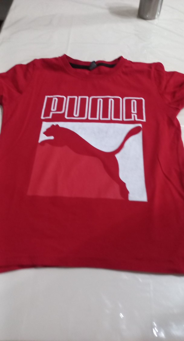 Kırmızı Erkek Çocuk Puma Baskılı Tişört - Görsel 3