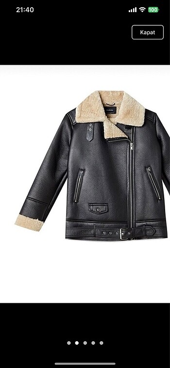Stradivarius suni kürklü biker ceket