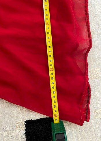 BONCUK İŞLEMELİ  KIRMIZI ABİYE ELBİSE - Görsel 10