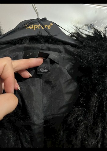 m Beden Siyah Kürk Detaylı Uzun Kollu Kadın Ceket