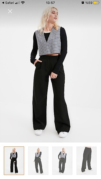 Trendyolmilla siyah bol paça pantolon