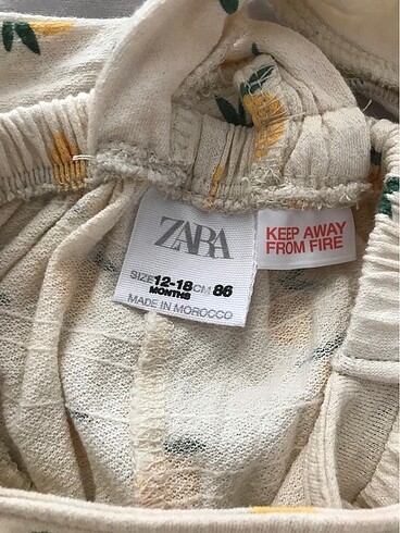 12-18 Ay Beden Zara limon desenli tulum