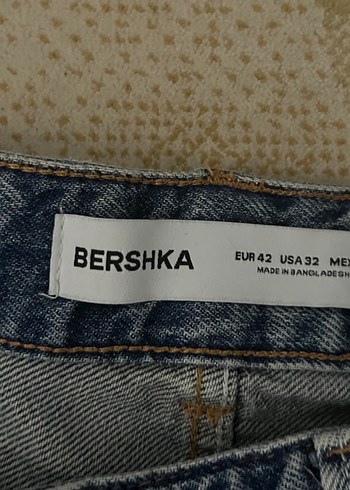 Bershka Kadın Gri Mavi Bol Kesim Midi Kot Pantolon