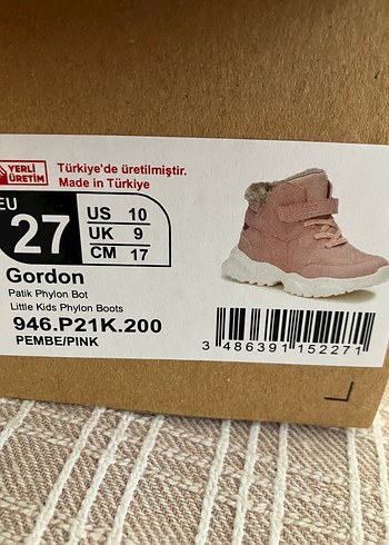 Pembe Baskılı Kız Çocuk Lastikli Bot