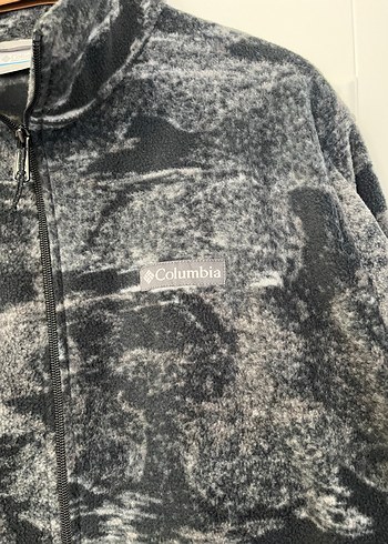 Columbia Gri Kamuflaj Desenli Fermuarlı Polar