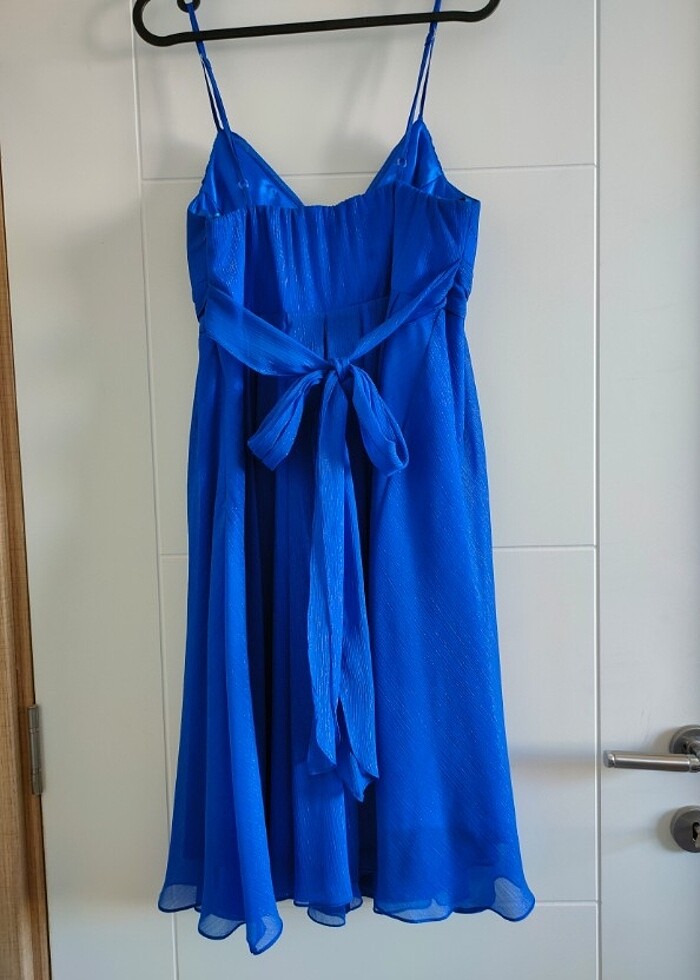 Gece Mavisi Lacivert Şifon Gece Elbisesi/Abiye Balo/Düğün - Görsel 2