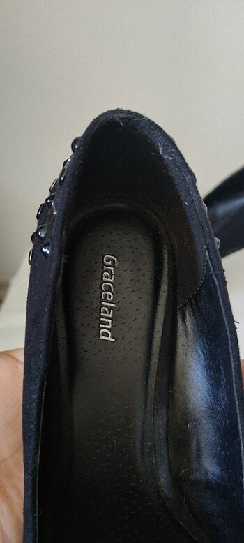 Arkası Zımba Detaylı Süet Platformlu Topuklu Ayakkabı - Görsel 5