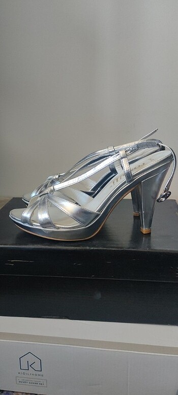 Lame topuklu abiye ayakkabı  - Görsel 8