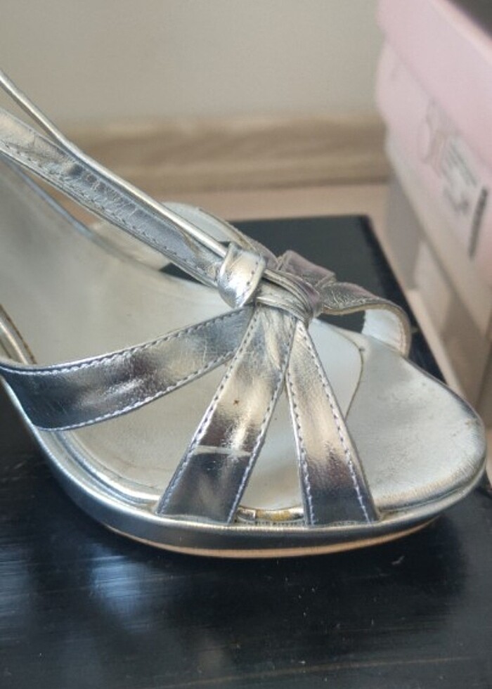 Lame topuklu abiye ayakkabı  - Görsel 5