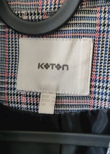 Gri Ekoseli Tek Düğmeli Kadın Blazer Ceket - Görsel 3