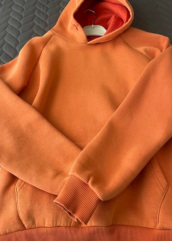 Turuncu Kapüşonlu Kadın Sweatshirt