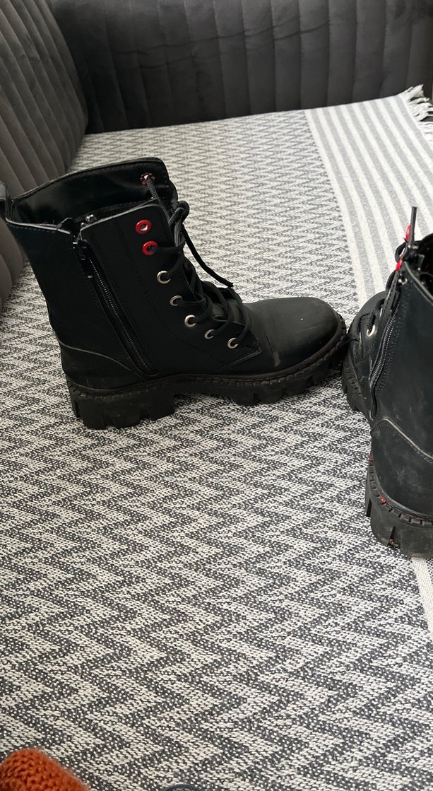 Siyah Tokalı Platform Topuklu Punk Bot - Görsel 5