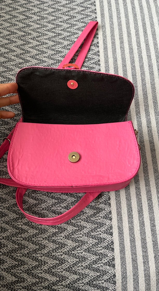 Pembe Deri Tokalı Kadın Çanta - Görsel 5