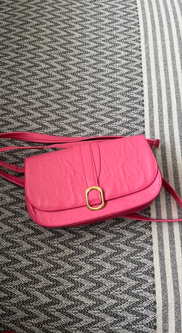 Pembe Deri Tokalı Kadın Çanta - Görsel 3