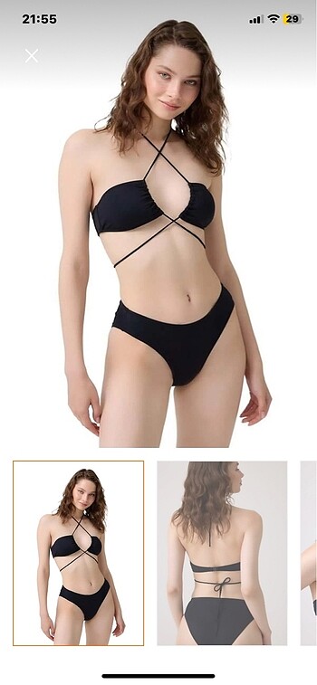 siyah bikini ustu