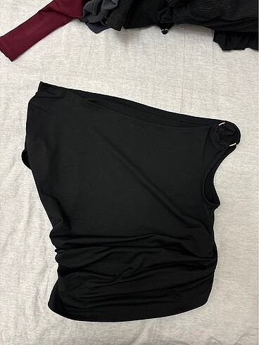 shein beli büzgülü omuz dekolteli bluz