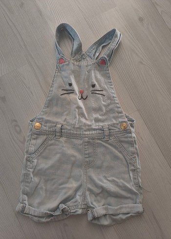 Kız Bebek Nakışlı Denim Salopet tulum