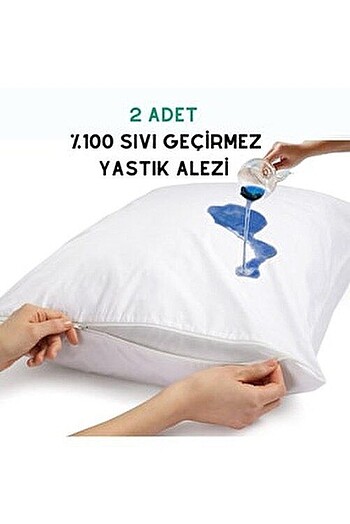 2 Adet Sıvı Geçirmez Yastık Alezi