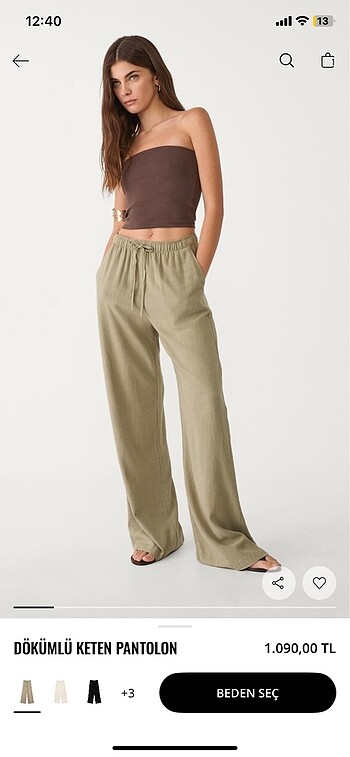 Stradivarius keten karışımlı pantolon