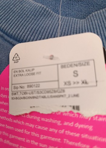 LC Waikiki Lc Waikiki kadın small Mavi Denim Baskılı Sweatshirt Small