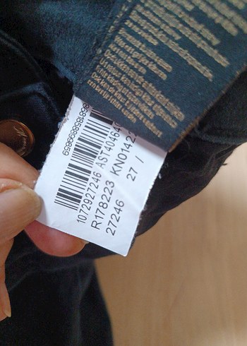 27 Beden siyah Renk Mavi 27 beden Siyah Kemerli Kadın Denim Pantolon