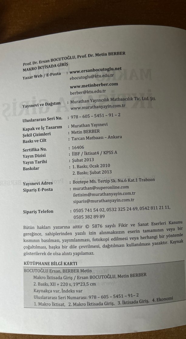 Makro İktisada Giriş - Ersan Bocutoğlu, Metin Berber - Görsel 2