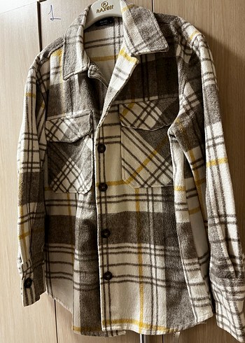 Düğmeli Ekoseli Kahverengi Pamuklu Gömlek oduncu gömleği - Görsel 3