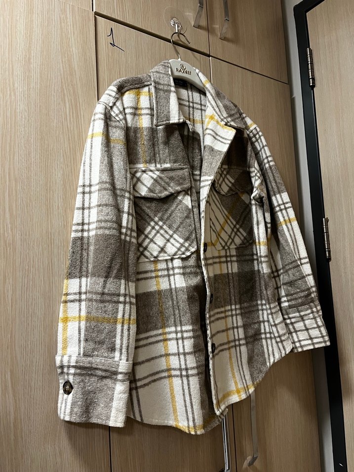 Düğmeli Ekoseli Kahverengi Pamuklu Gömlek oduncu gömleği - Görsel 2