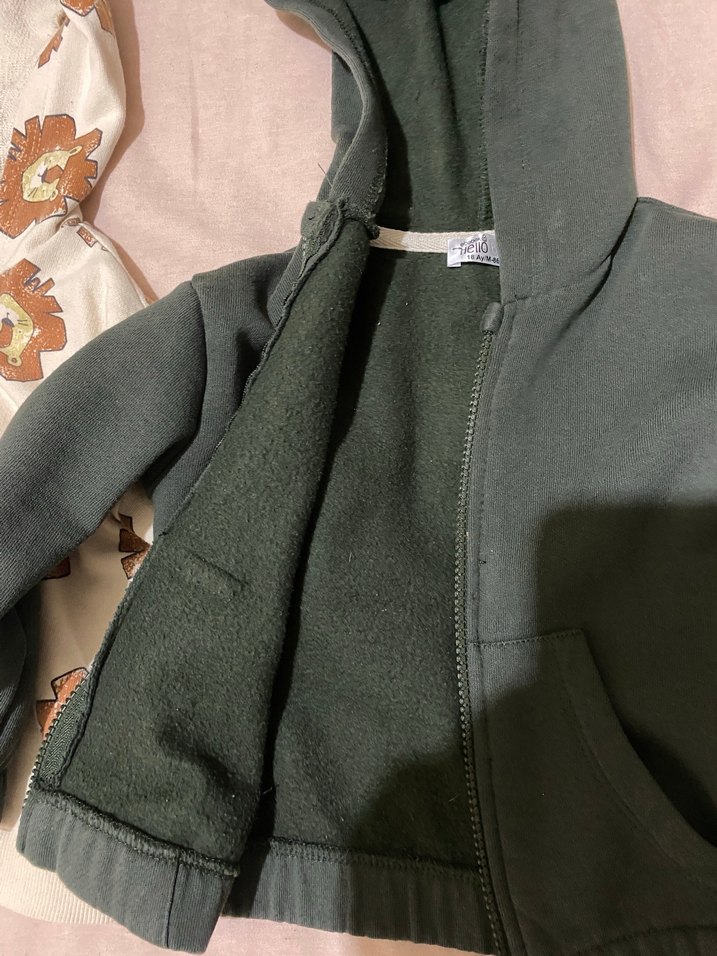 2 li Erkek Çocuk 12-18 Ay Kapüşonlu Fermuarlı Hırka - Görsel 2