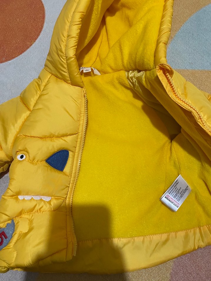 Sarı Kapüşonlu Erkek Çocuk Mont 1 YAŞ - Görsel 4