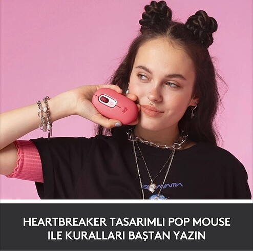 Logitech Logitech POP Mouse Pembe Bluetooth&USB