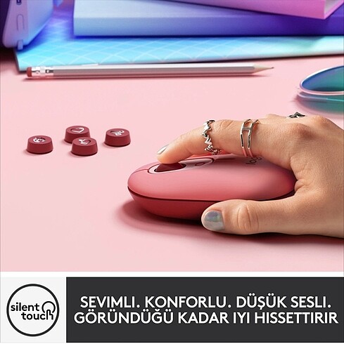 Beden Renk Logitech POP Mouse Pembe Bluetooth&USB