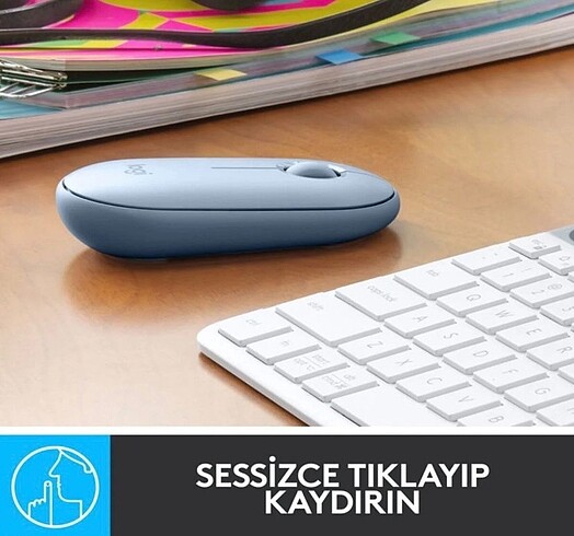 Logitech Logitech Pop Mouse Mavi Bluetooth&USB