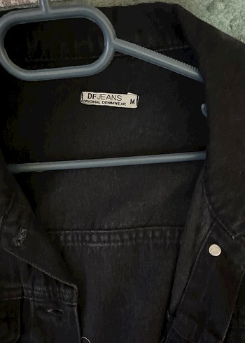 Siyah Düğmeli Kadın Denim Ceket - Görsel 2