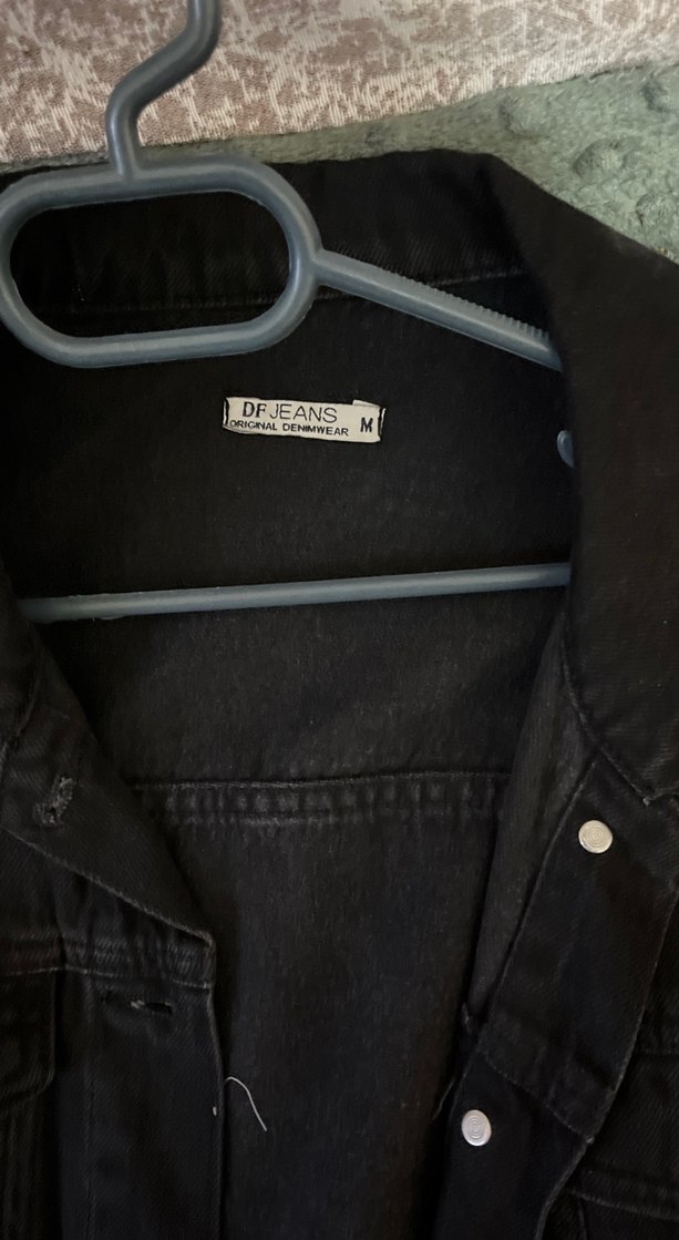 Siyah Düğmeli Kadın Denim Ceket - Görsel 2