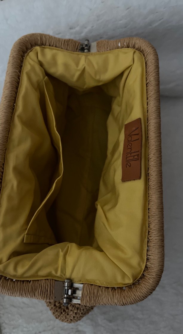 Bej Örgü Kadın Portföy Çanta - Görsel 3