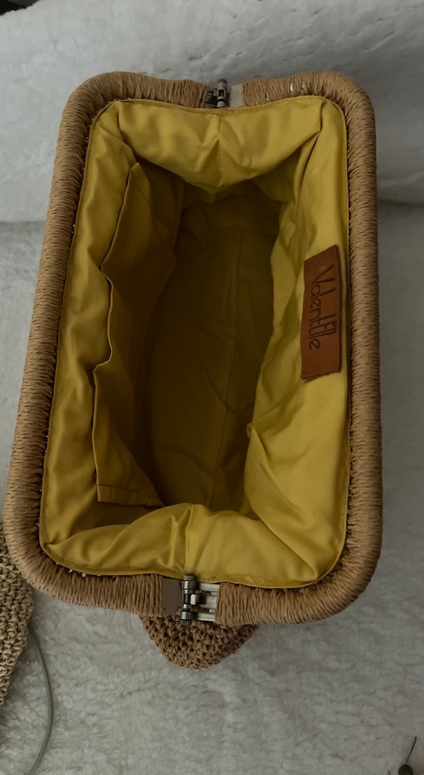 Bej Örgü Kadın Portföy Çanta - Görsel 2