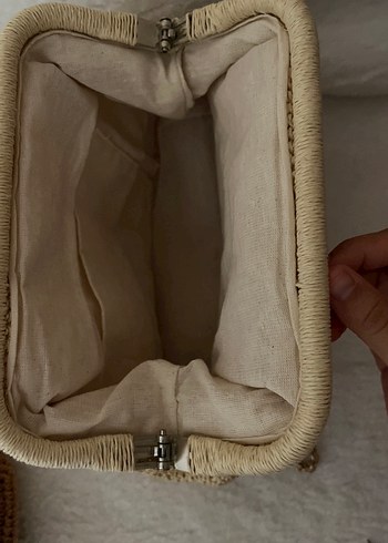 Bej Örgü Kadın Portföy Çanta - Görsel 2