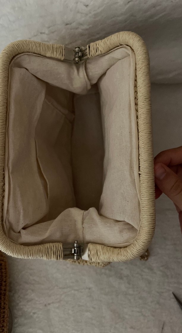 Bej Örgü Kadın Portföy Çanta - Görsel 2