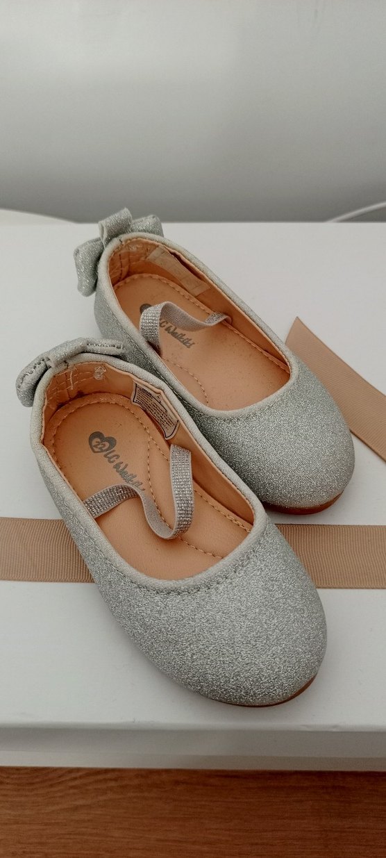 Kız Çocuk Gri Simli Babet Ayakkabı - Görsel 4