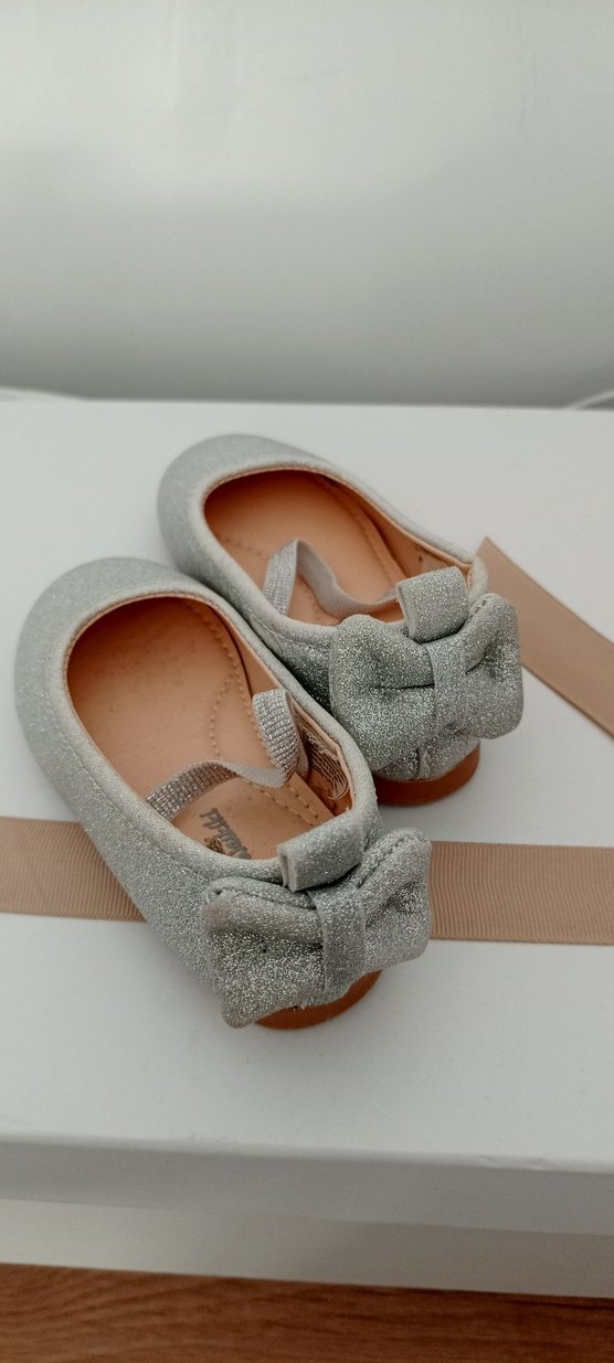 Kız Çocuk Gri Simli Babet Ayakkabı - Görsel 2