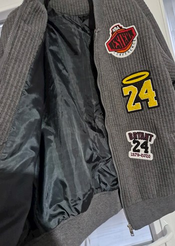 Düğmeli Erkek genç Gri Nakışlı Ceket L beden - Görsel 2