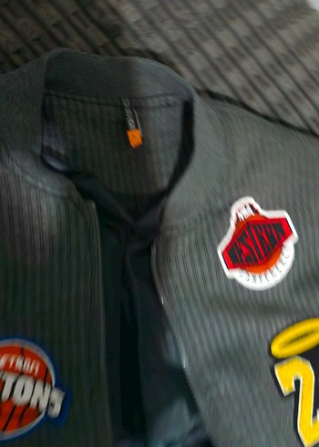 Düğmeli Erkek genç Gri Nakışlı Ceket L beden - Görsel 3