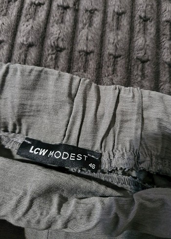 Gri Bol Kesim Keten Kadın Pantolon - Görsel 4