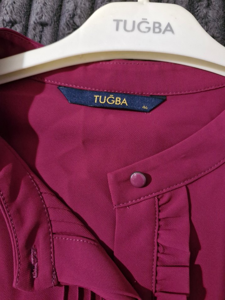 fuşya Pilili Uzun Kollu Kadın Gömlek - Görsel 4