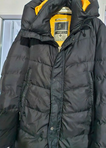 Siyah Fermuarlı Midi Kışlık erkek Mont - Görsel 2