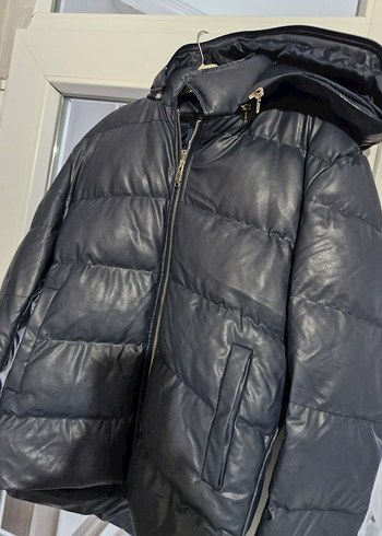 Siyah Deri erkek Kışlık Mont - Görsel 2